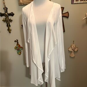 XCVI White Waterfall Cardigan Sweater